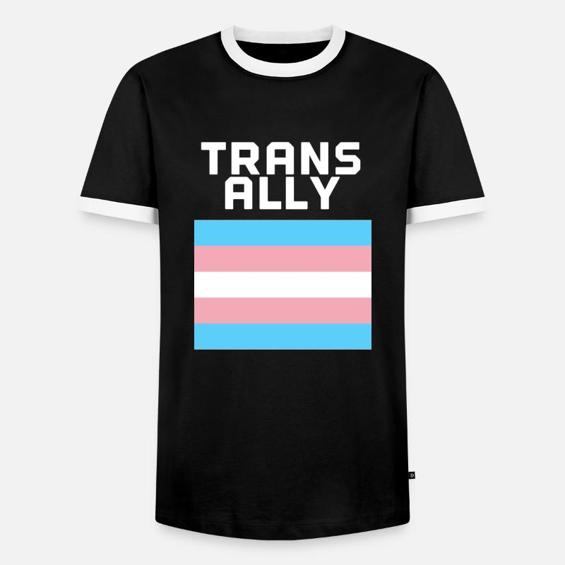 Trans ally - Men's Ringer Shirt - black/white