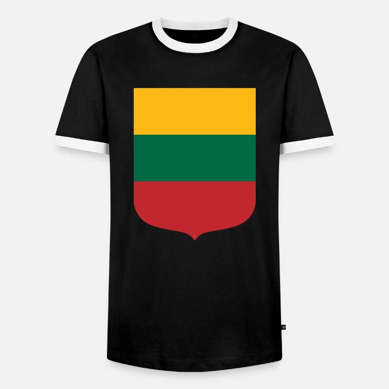 Lithuania - Men's Ringer Shirt - black/white