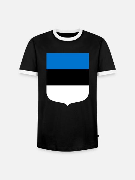 Estland - Männer Kontrast-T-Shirt - Schwarz/Weiß