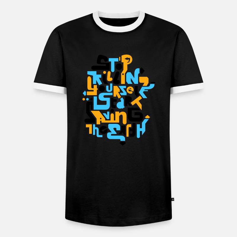 stopkillingyaself_3f - Men's Ringer Shirt - black/white