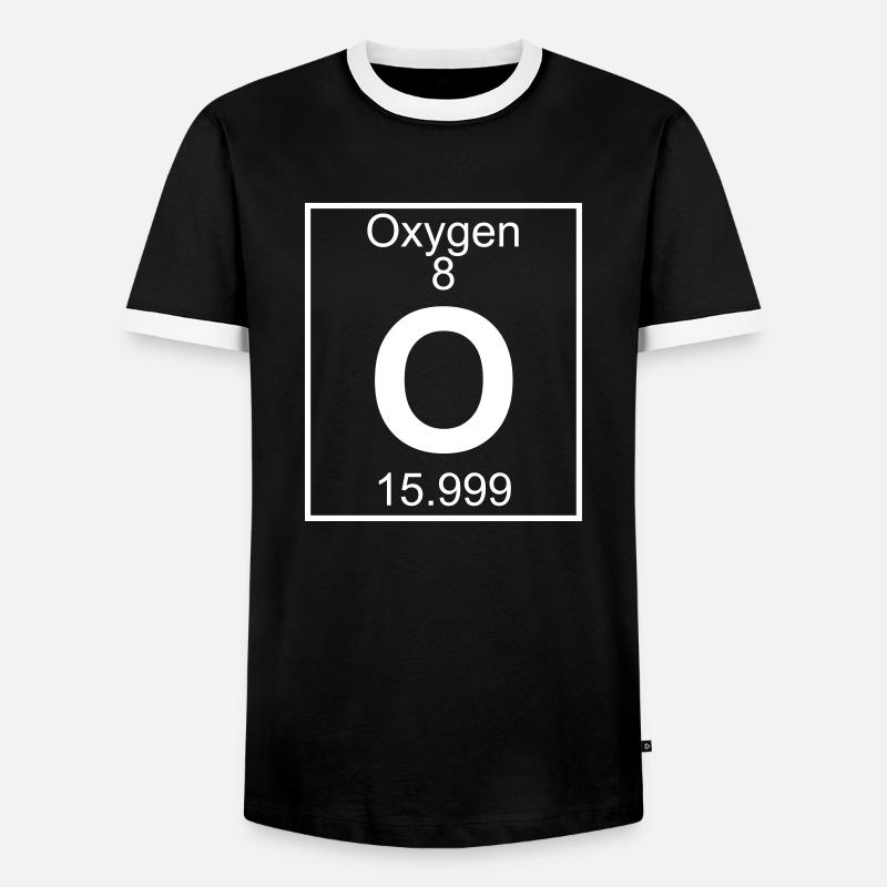 Oxygen (O) (element 8) - Men's Ringer Shirt - black/white