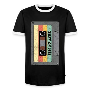 Best of 1988 Classic cassette tape original gift - Men's Ringer Shirt - black/white - Front - AI Model Female 172 light (172cm) & AI Model Male 178 light (178cm)