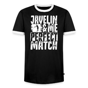Lancer de lance Athlétisme Sport - T-shirt contrasté Homme - noir/blanc - Devant - AI Model Female 172 light (172cm) & AI Model Male 178 light (178cm)