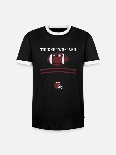 Touchdown-Jagd - Football - Männer Kontrast-T-Shirt - Schwarz/Weiß