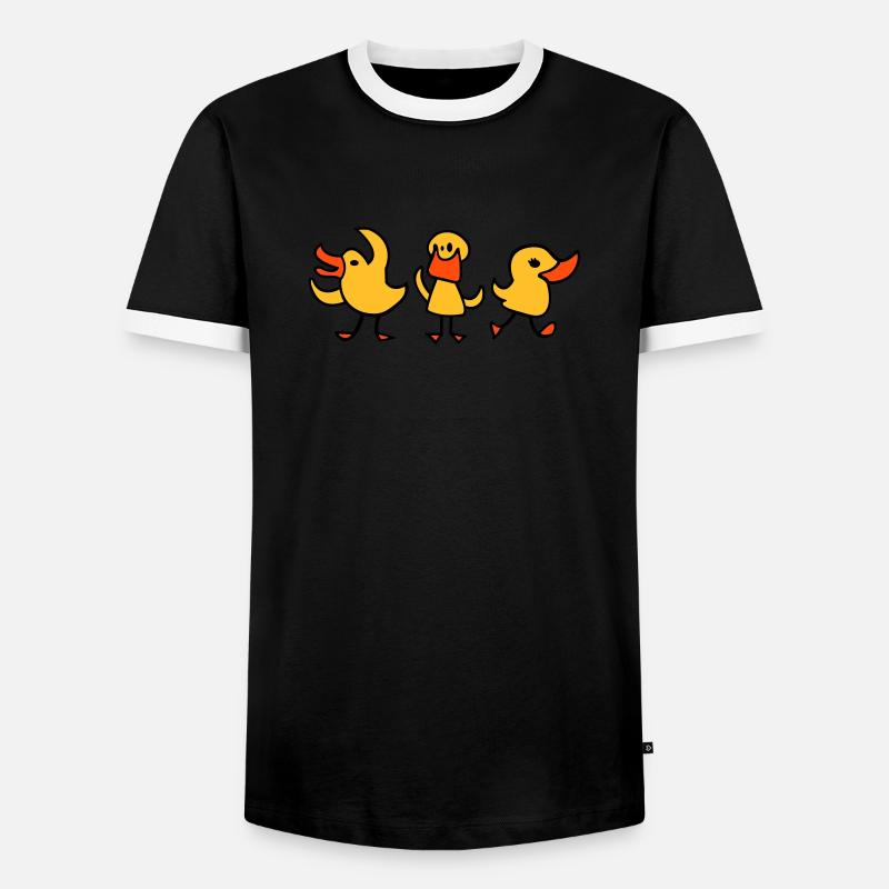 3 ducks - Men's Ringer Shirt - black/white