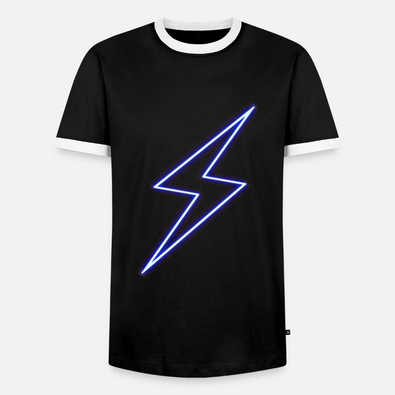 Neon-Blitzbolt - Männer Kontrast-T-Shirt - Schwarz/Weiß
