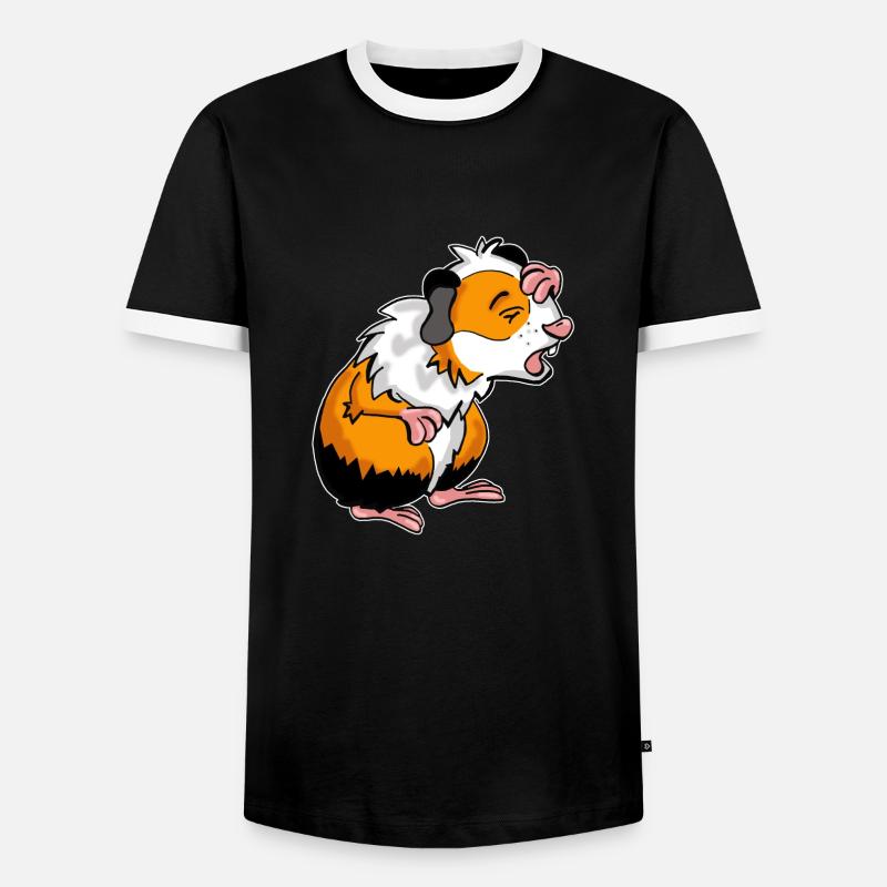 Guinea pig guinea pig comic - Men's Ringer Shirt - black/white