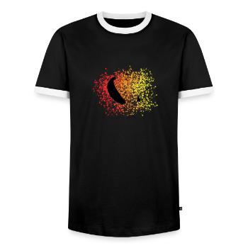 Paraglider color - Men's Ringer Shirt - black/white - Front - AI Model Female 172 light (172cm) & AI Model Male 178 light (178cm)