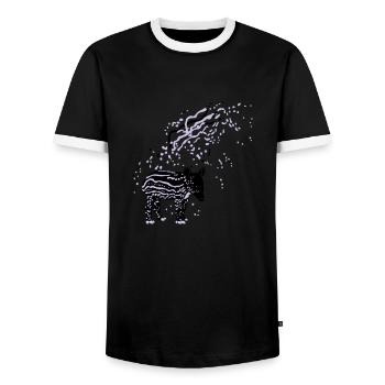 PLUX Tapir - Männer Kontrast-T-Shirt - Schwarz/Weiß - Vorne - AI Model Female 172 light (172cm) & AI Model Male 178 light (178cm)