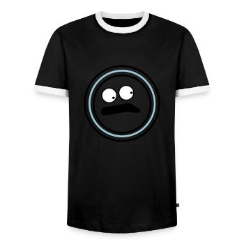 Cute emotional face huh - Men's Ringer Shirt - black/white - Front - AI Model Female 172 light (172cm) & AI Model Male 178 light (178cm)