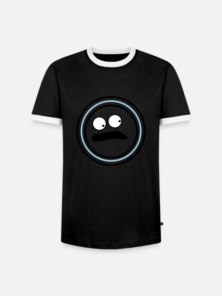 Cute emotional face huh - Men's Ringer Shirt - black/white