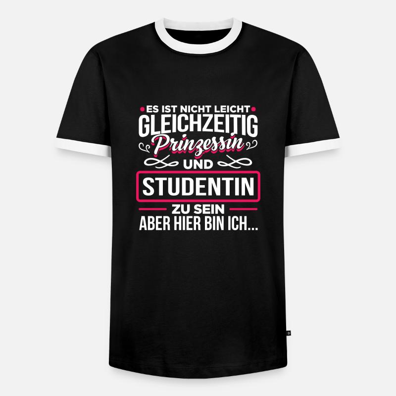 STUDENTIN - Prinzessin - Männer Kontrast-T-Shirt - Schwarz/Weiß