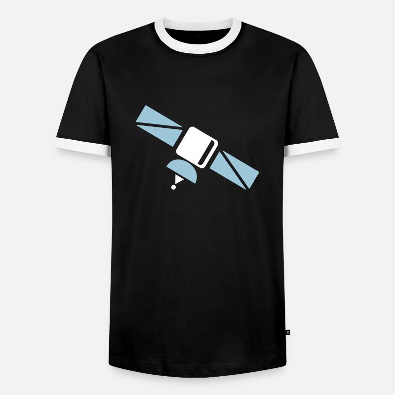 satellite - Men's Ringer Shirt - black/white