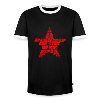 red star - T-shirt contrasté Homme - noir/blanc - Devant - AI Model Female 172 light (172cm) & AI Model Male 178 light (178cm)