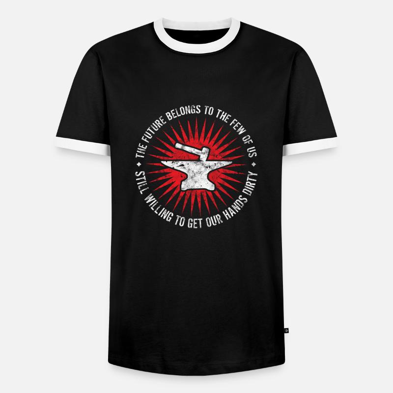 Hammer and Anvil Blacksmith - Men's Ringer Shirt - black/white