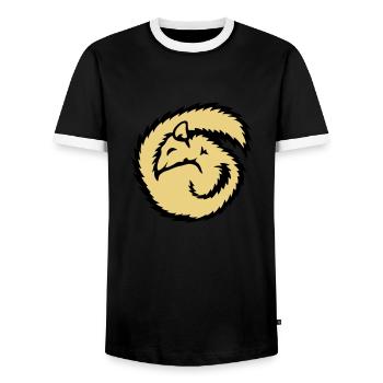 loir animal sleep sleep hibernation - Men's Ringer Shirt - black/white - Front - AI Model Female 172 light (172cm) & AI Model Male 178 light (178cm)