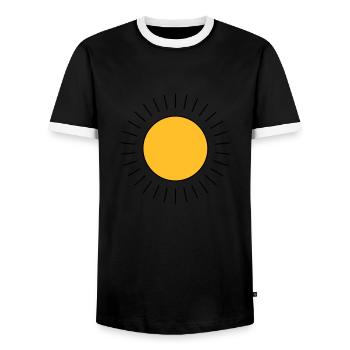 Sun - Men's Ringer Shirt - black/white - Front - AI Model Female 172 light (172cm) & AI Model Male 178 light (178cm)