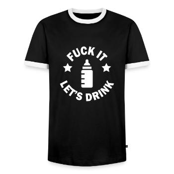 Baby bottle mom saying funny gift - Men's Ringer Shirt - black/white - Front - AI Model Female 172 light (172cm) & AI Model Male 178 light (178cm)