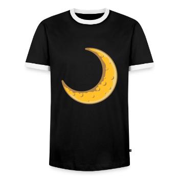 Lune Design De la Lune de Faudesse - T-shirt contrasté Homme - noir/blanc - Devant - AI Model Female 172 light (172cm) & AI Model Male 178 light (178cm)