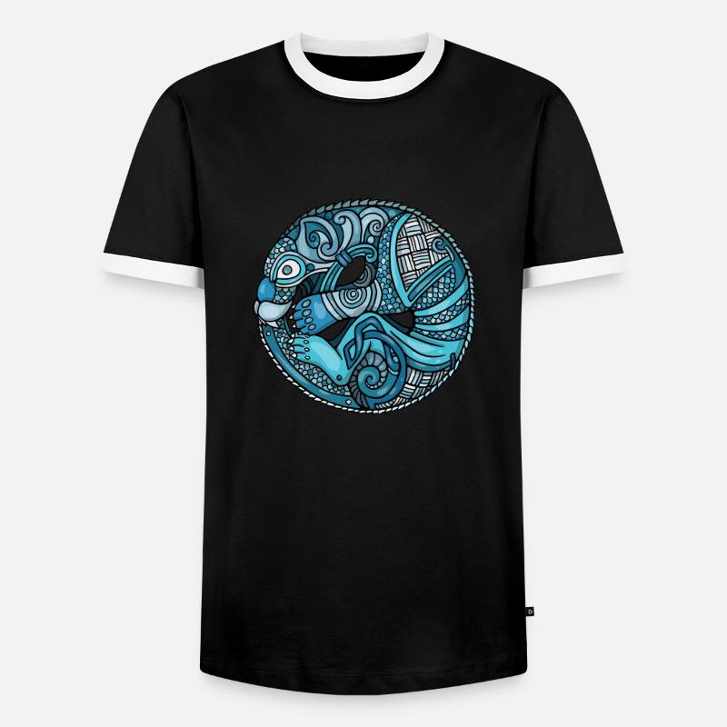 Drache Wikinger - Männer Kontrast-T-Shirt - Schwarz/Weiß