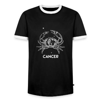 Cancer Constellation - T-shirt contrasté Homme - noir/blanc - Devant - AI Model Female 172 light (172cm) & AI Model Male 178 light (178cm)