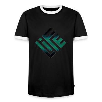 VIE - T-shirt contrasté Homme - noir/blanc - Devant - AI Model Female 172 light (172cm) & AI Model Male 178 light (178cm)