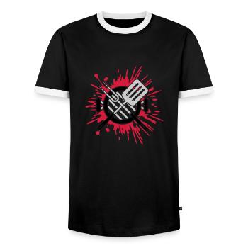 Gouttes de charbon Grill Éclaboussures de color Grill Master - T-shirt contrasté Homme - noir/blanc - Devant - AI Model Female 172 light (172cm) & AI Model Male 178 light (178cm)