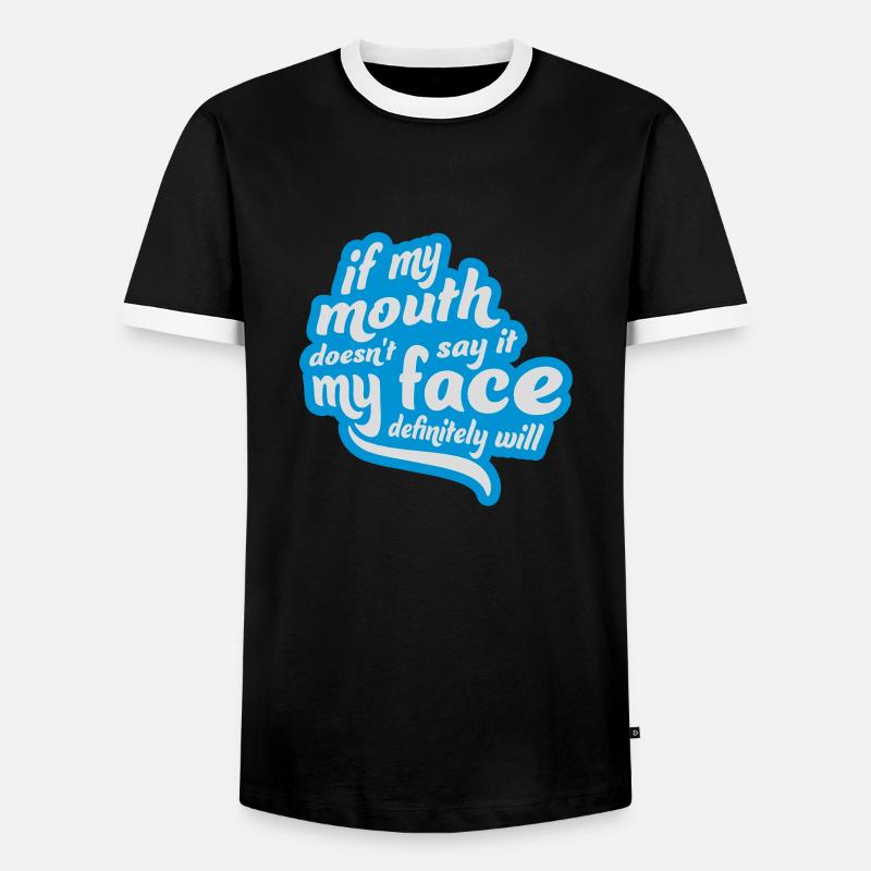 my face definitely will - Men's Ringer Shirt - black/white