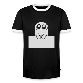 Süßer Geist zeigt Schild - Männer Kontrast-T-Shirt - Schwarz/Weiß - Vorne - AI Model Female 172 light (172cm) & AI Model Male 178 light (178cm)