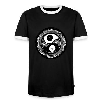 Yin Yang Signe Symbole Paix Bonheur Vecteur 10 - T-shirt contrasté Homme - noir/blanc - Devant - AI Model Female 172 light (172cm) & AI Model Male 178 light (178cm)