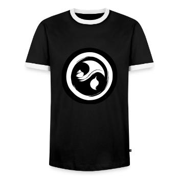 Yin Yang Signe Symbole Paix Bonheur Vecteur 3 - T-shirt contrasté Homme - noir/blanc - Devant - AI Model Female 172 light (172cm) & AI Model Male 178 light (178cm)