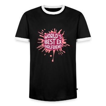 World's Best Ex Girlfriend - Men's Ringer Shirt - black/white - Front - AI Model Female 172 light (172cm) & AI Model Male 178 light (178cm)