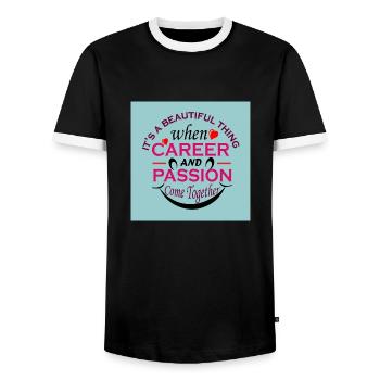 Nurse T shirt design - Men's Ringer Shirt - black/white - Front - AI Model Female 172 light (172cm) & AI Model Male 178 light (178cm)