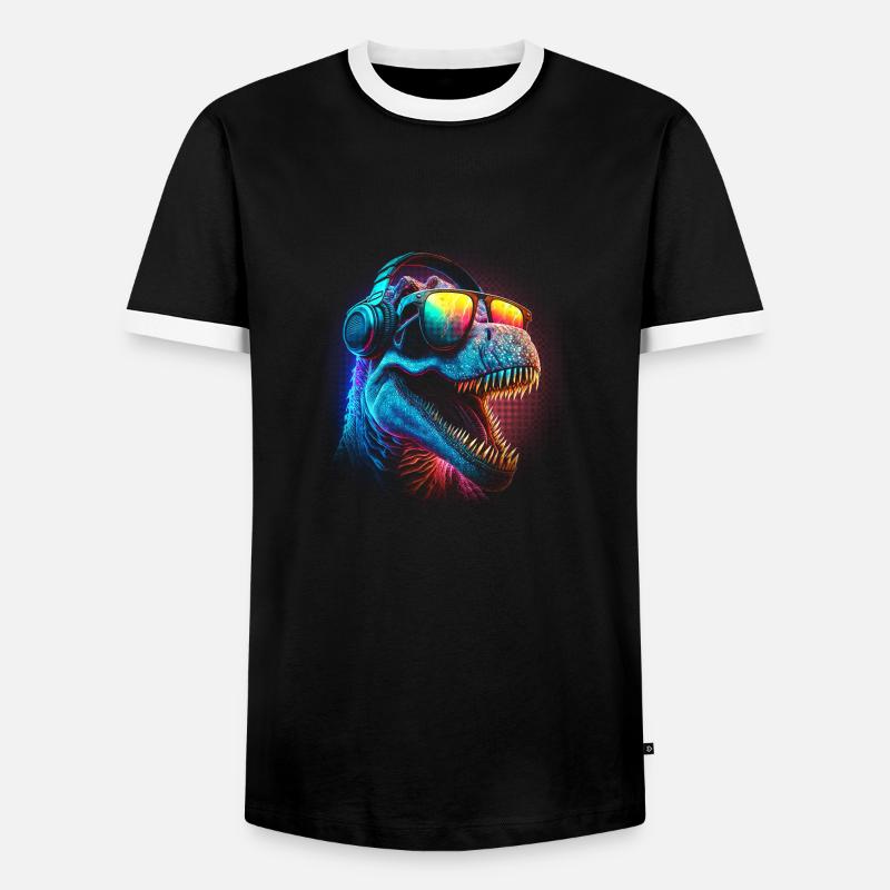 Rad Rex - Men's Ringer Shirt - black/white