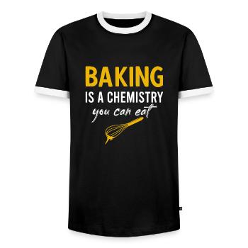 Baking is Chemistry You Can Eat Vintage Backen - Männer Kontrast-T-Shirt - Schwarz/Weiß - Vorne - AI Model Female 172 light (172cm) & AI Model Male 178 light (178cm)