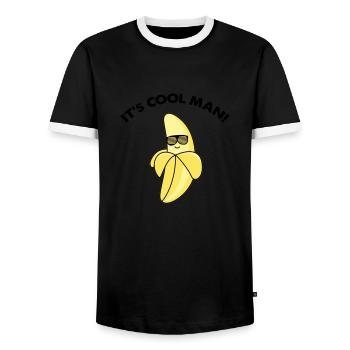 banane fraîche - T-shirt contrasté Homme - noir/blanc - Devant - AI Model Female 172 light (172cm) & AI Model Male 178 light (178cm)