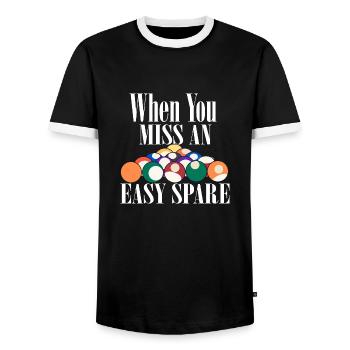 Wenn Sie eine einfache Ersatzkegelbahn verpassen - Männer Kontrast-T-Shirt - Schwarz/Weiß - Vorne - AI Model Female 172 light (172cm) & AI Model Male 178 light (178cm)