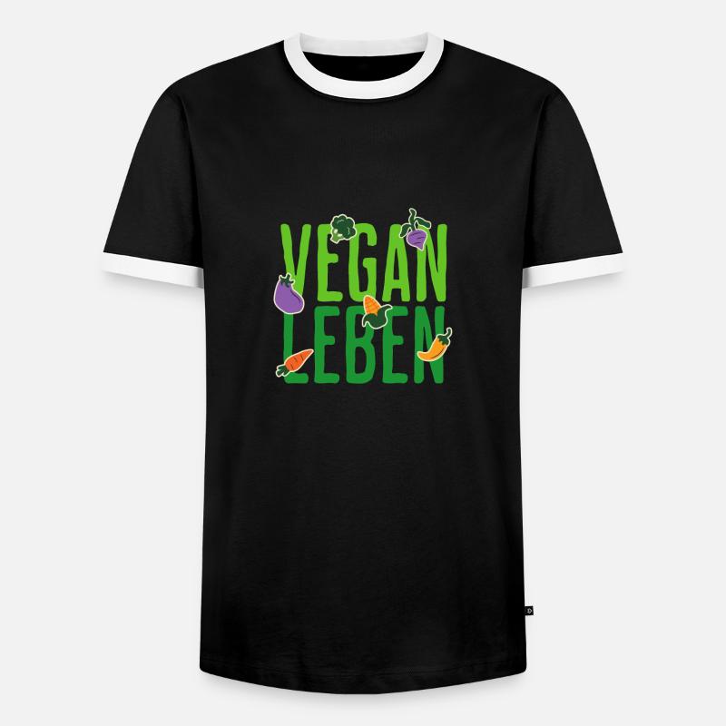 Vegan Leben Geschenk Idee - Männer Kontrast-T-Shirt - Schwarz/Weiß