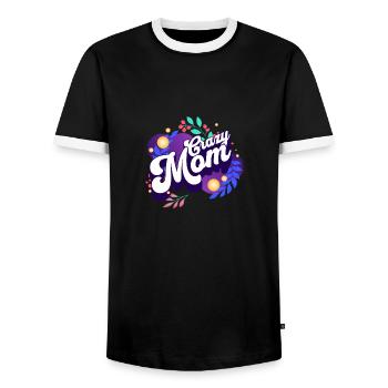 crazy mom mutter geschenk spruch idee - Männer Kontrast-T-Shirt - Schwarz/Weiß - Vorne - AI Model Female 172 light (172cm) & AI Model Male 178 light (178cm)