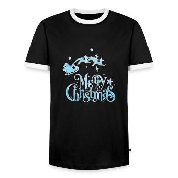 Weihnachten Weihnachtsmann Weihnachtsmann ungezogene Feiertage Winter - Männer Kontrast-T-Shirt - Schwarz/Weiß - Vorne - AI Model Female 172 light (172cm) & AI Model Male 178 light (178cm)