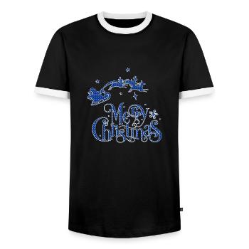 Weihnachten Weihnachtsmann Weihnachtsmann ungezogene Feiertage Winter - Männer Kontrast-T-Shirt - Schwarz/Weiß - Vorne - AI Model Female 172 light (172cm) & AI Model Male 178 light (178cm)