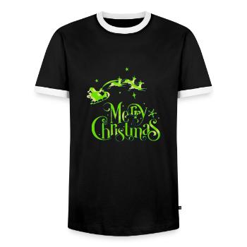 Weihnachten Weihnachtsmann Weihnachtsmann ungezogene Feiertage Winter - Männer Kontrast-T-Shirt - Schwarz/Weiß - Vorne - AI Model Female 172 light (172cm) & AI Model Male 178 light (178cm)