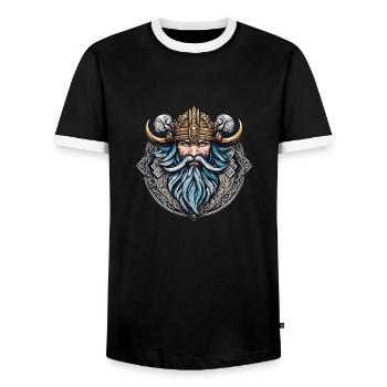 Wikinger Odin Thor Walhalla - Männer Kontrast-T-Shirt - Schwarz/Weiß - Vorne - AI Model Female 172 light (172cm) & AI Model Male 178 light (178cm)