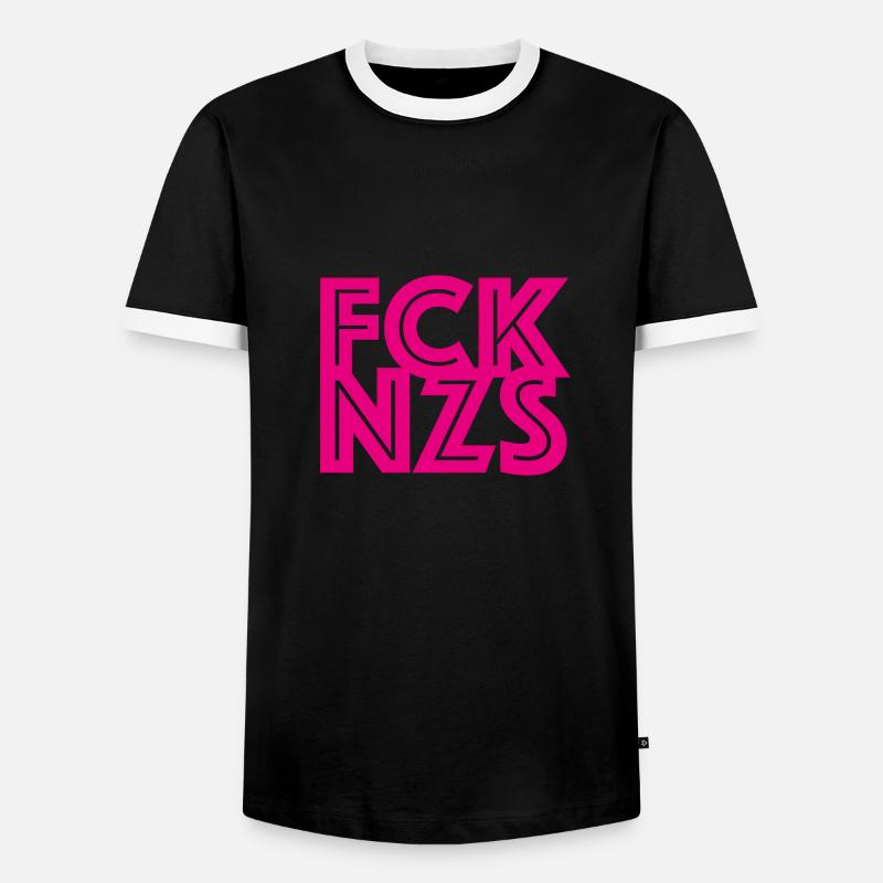 FCK NZS - Männer Kontrast-T-Shirt - Schwarz/Weiß