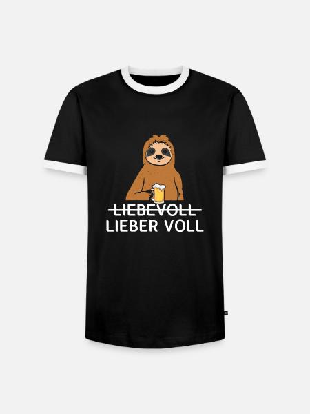 Lieber Voll als Liebevoll Bier - Männer Kontrast-T-Shirt - Schwarz/Weiß