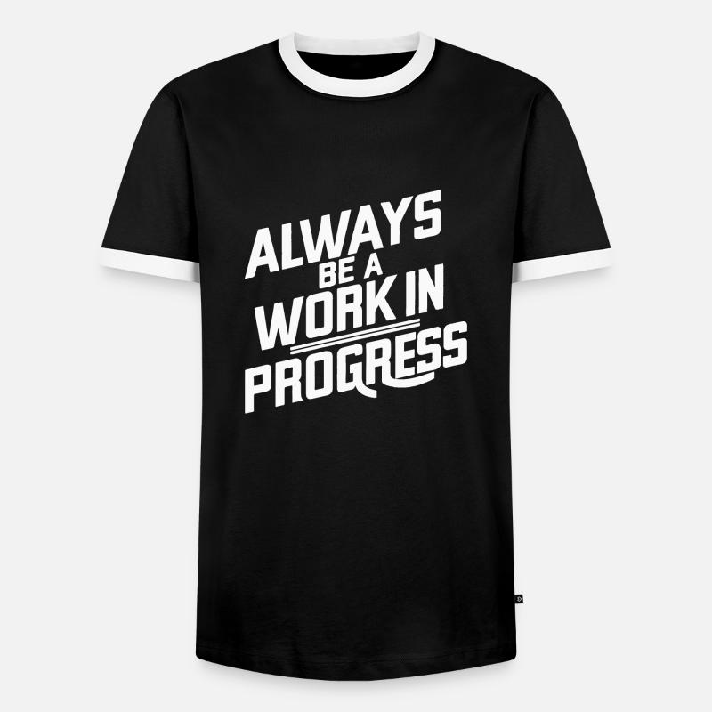 Work in Progress - Men's Ringer Shirt - black/white