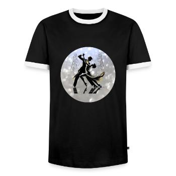 Ballabend mit Tangotänzern - Männer Kontrast-T-Shirt - Schwarz/Weiß - Vorne - AI Model Female 172 light (172cm) & AI Model Male 178 light (178cm)