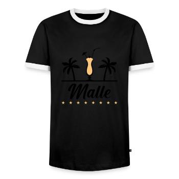Malle - Men's Ringer Shirt - black/white - Front - AI Model Female 172 light (172cm) & AI Model Male 178 light (178cm)