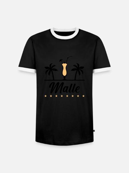 malle - Männer Kontrast-T-Shirt - Schwarz/Weiß