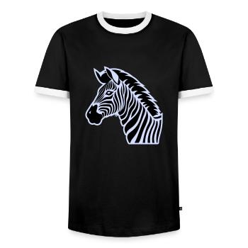 zebra - Männer Kontrast-T-Shirt - Schwarz/Weiß - Vorne - AI Model Female 172 light (172cm) & AI Model Male 178 light (178cm)